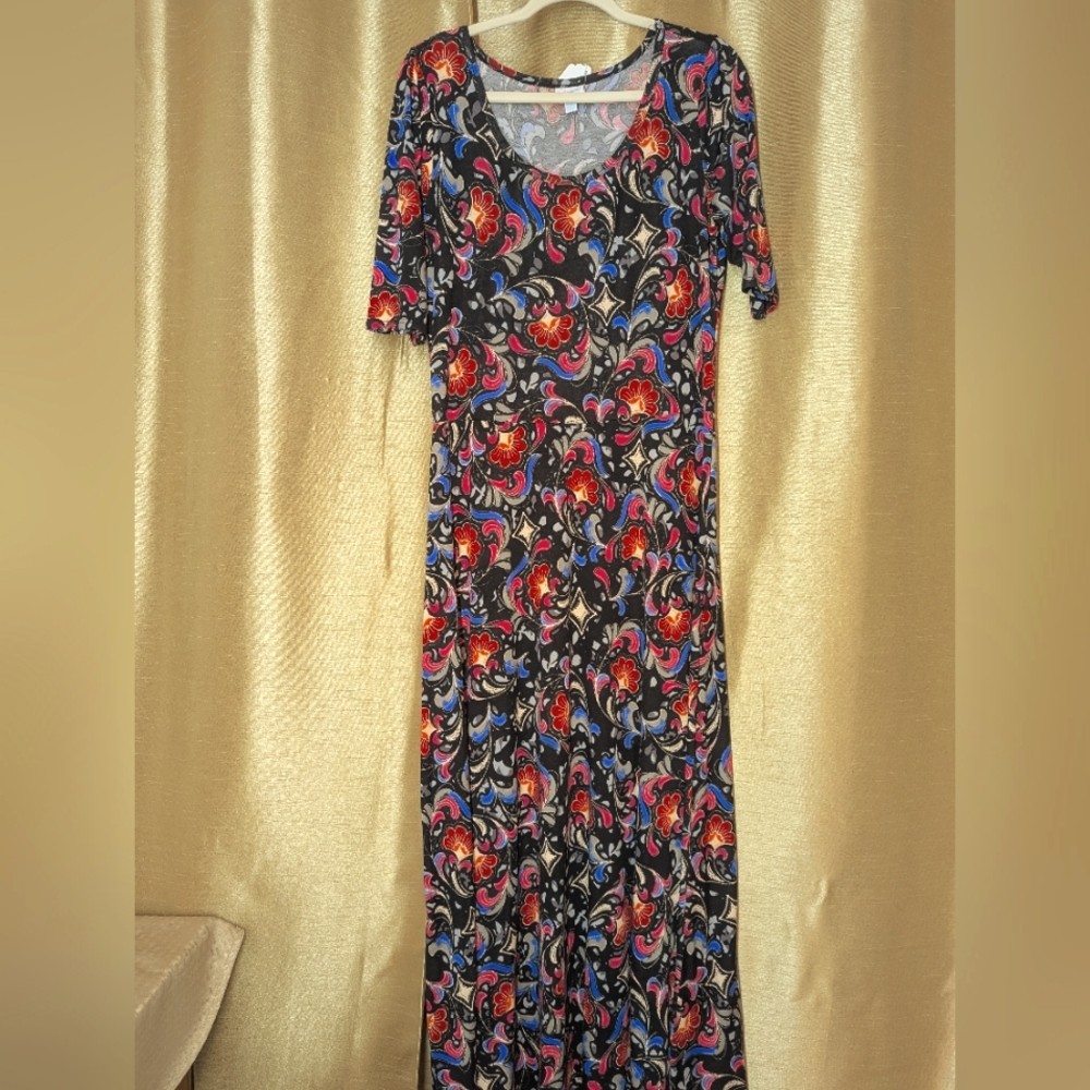 Floral Multicolor Maxi Dress Size 2XL Soft Stretchable Fabric